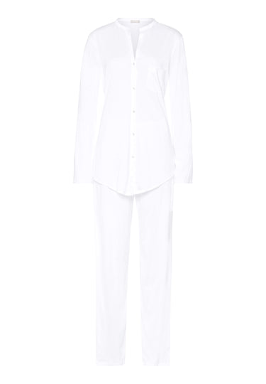 77956 Cotton Deluxe L/Slv Btt Front Pajama - 101 White